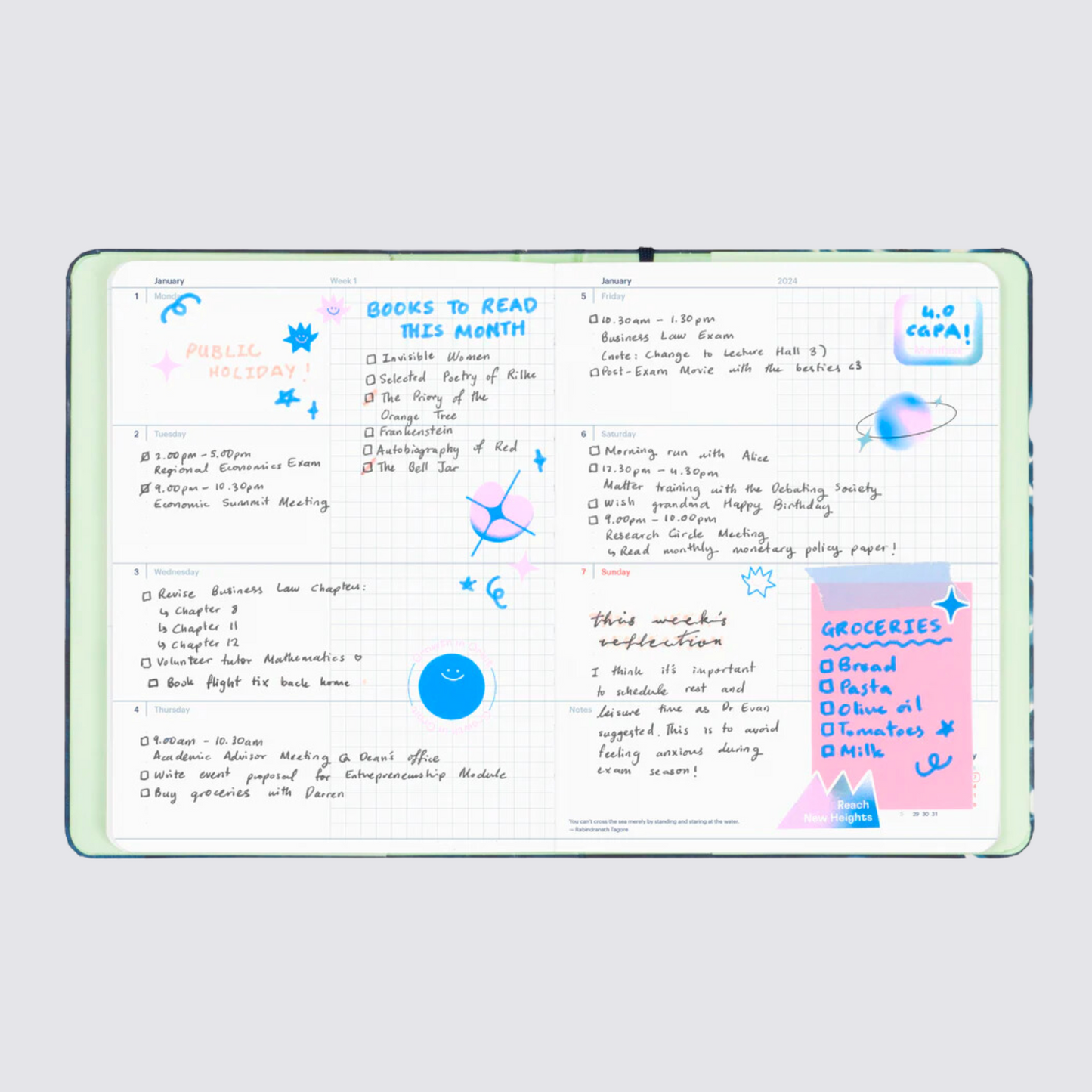 2024 Refillable Dated Diary - Sunshine Yellow