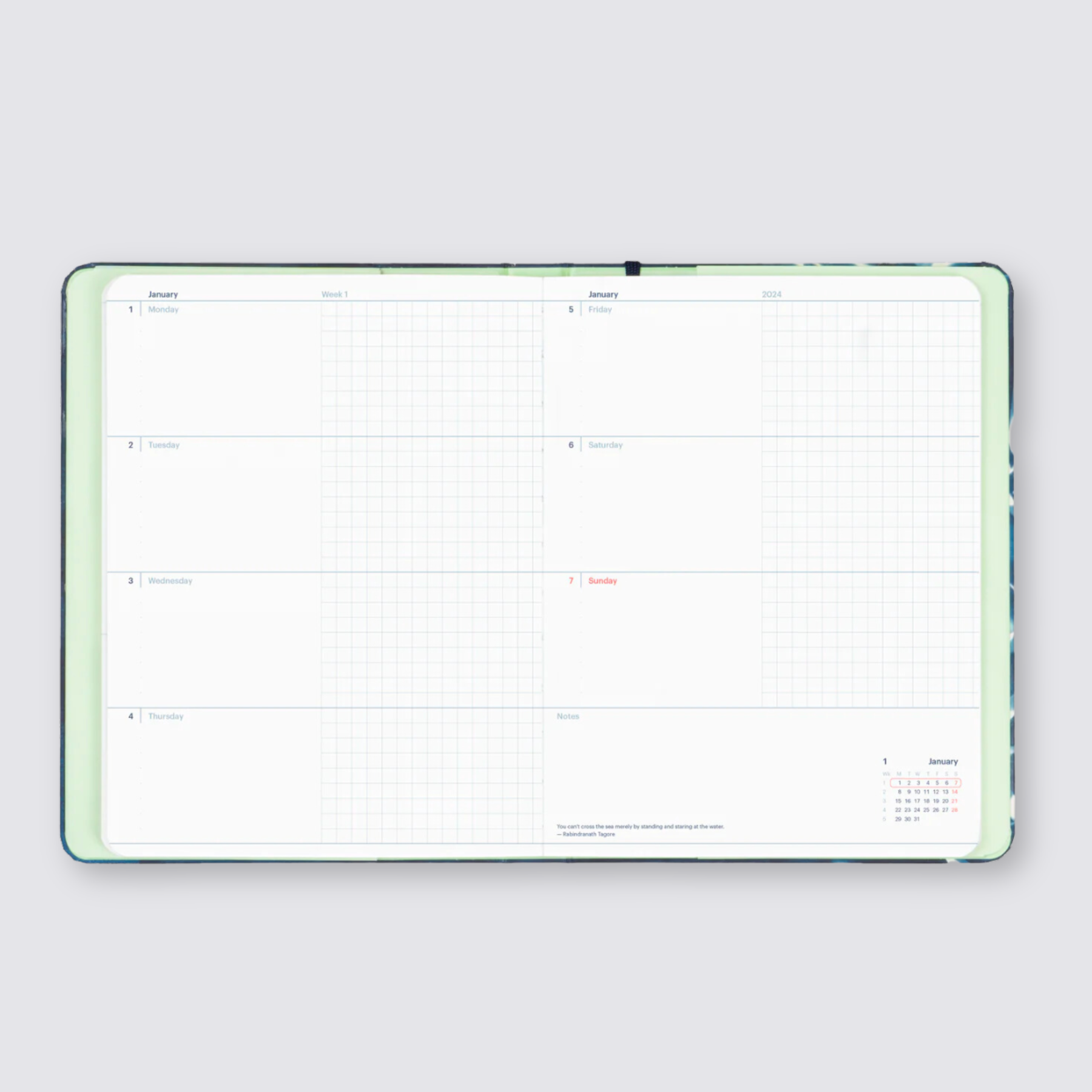 2024 Refillable Diary - Black Plaid