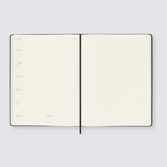 2024 Weekly Hard Cover Diary - Extra Large / Black