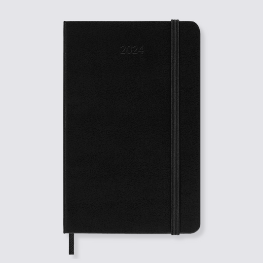 2024 Weekly Hard Cover Diary - Pocket / Black