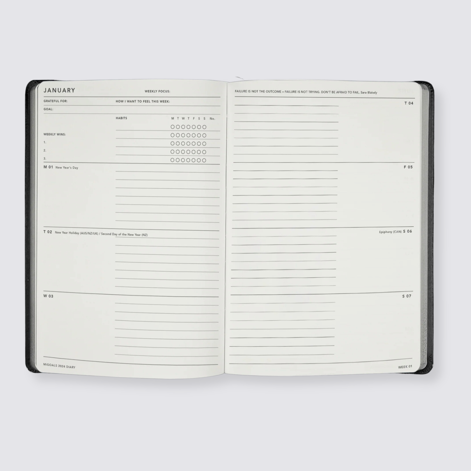 Weekly spread 2024 diary