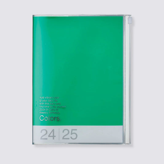 2024-2025 Colors Weekly A5 Diary - Green
