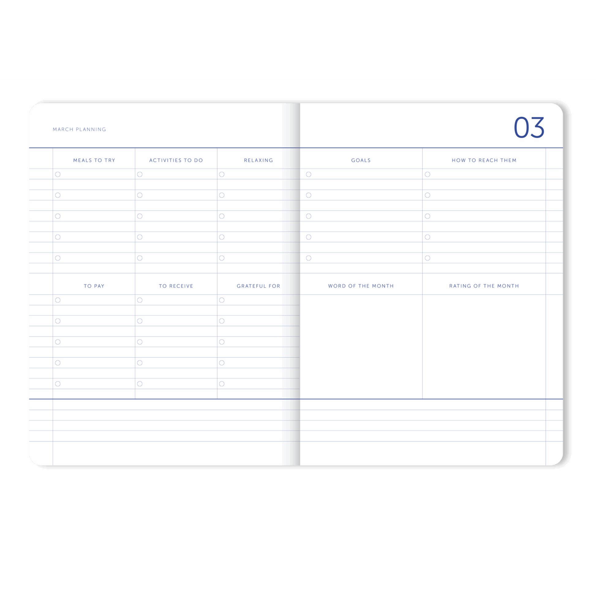 2026 My Journal Weekly Diary - Flow Blue