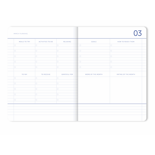 2026 My Journal Weekly Diary - Flow Blue