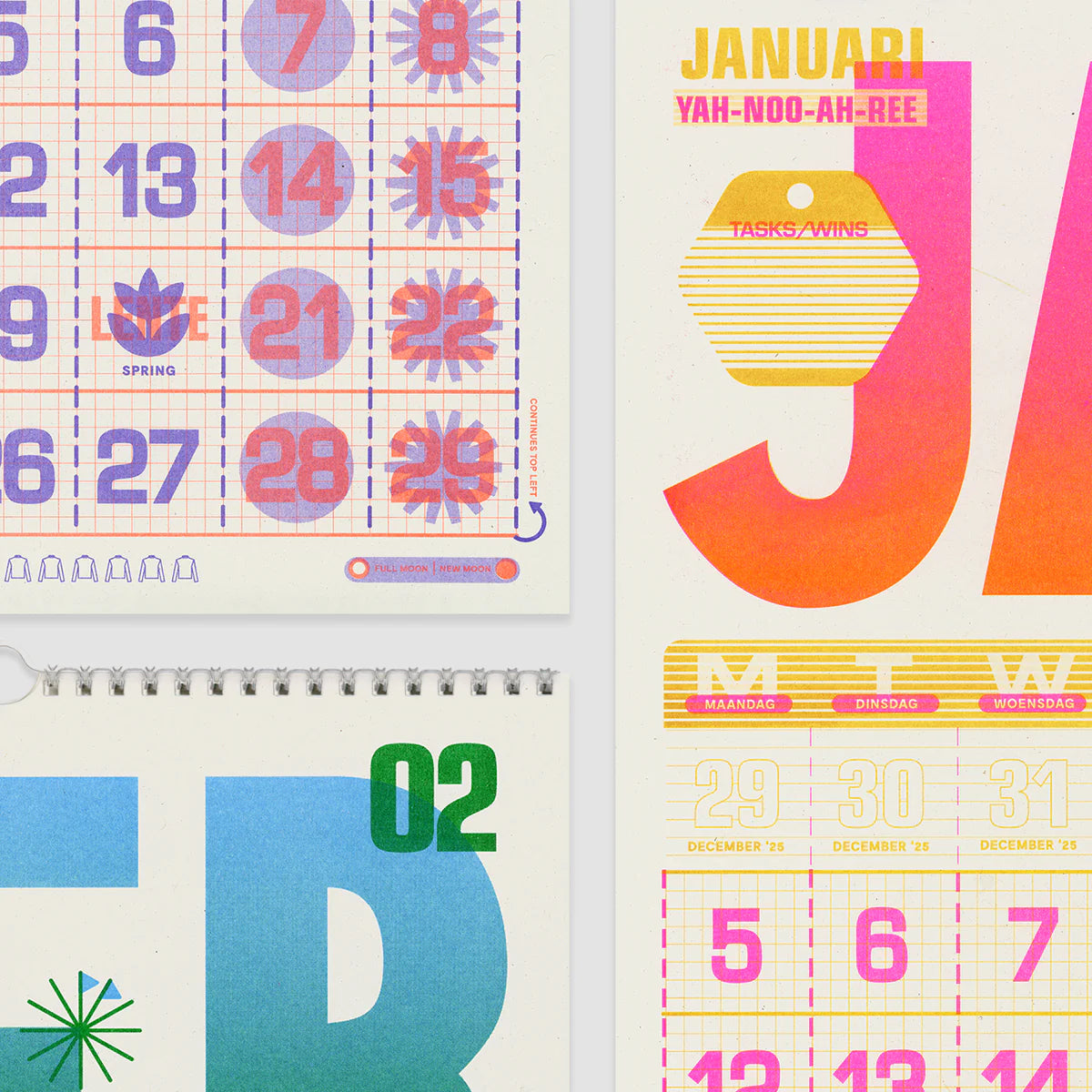 2026 Risograph Wall Calendar - A3