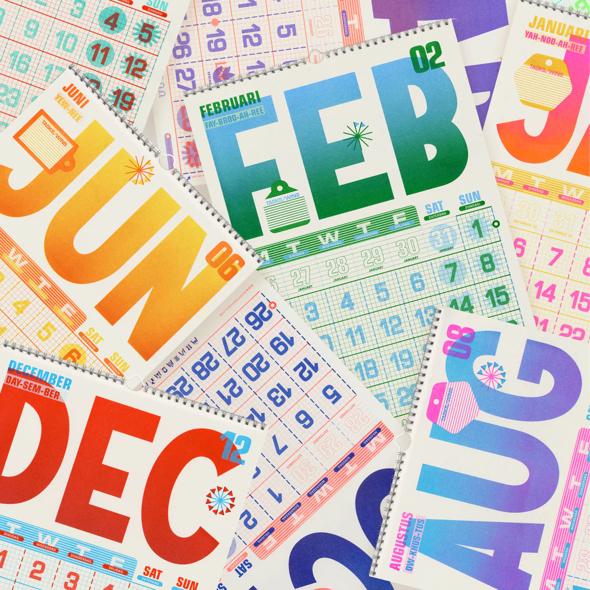 2026 Risograph Wall Calendar - A3