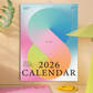 Calendar Ombre colourful gradient 2026