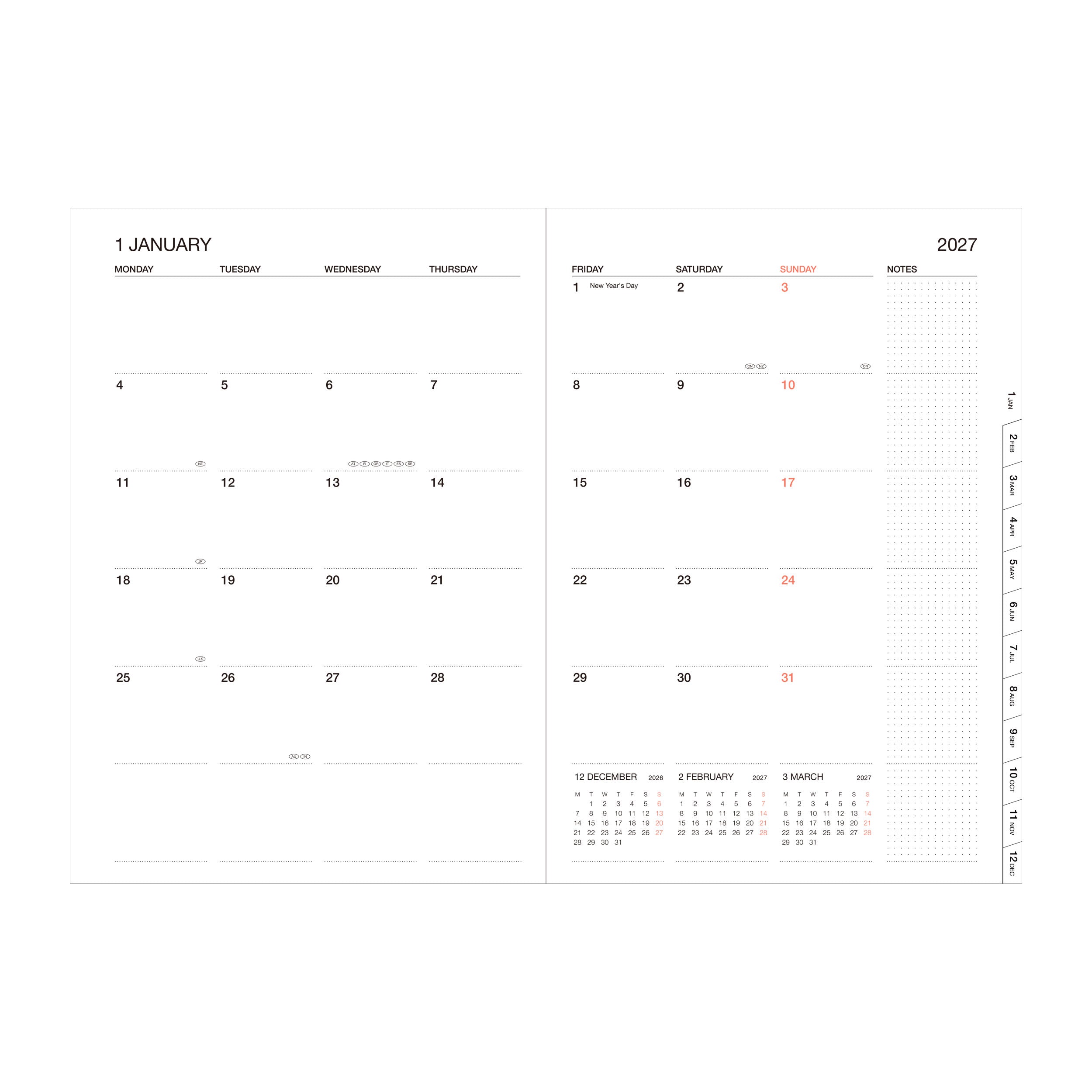 2026-2027 Storage.It Weekly A5 Diary - Pink
