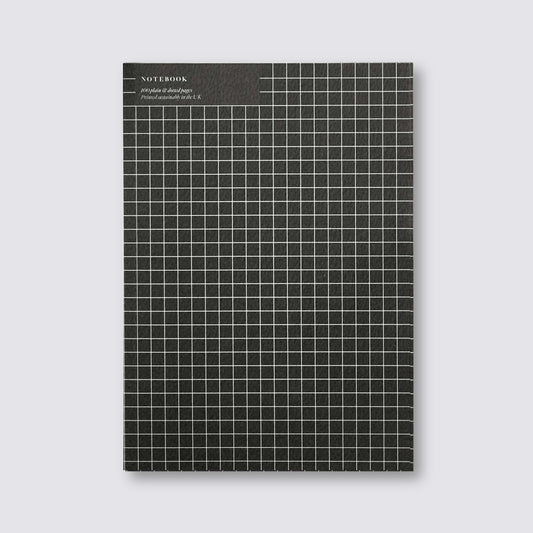 Black Graph A5 Notebook - Dot Grid and Plain