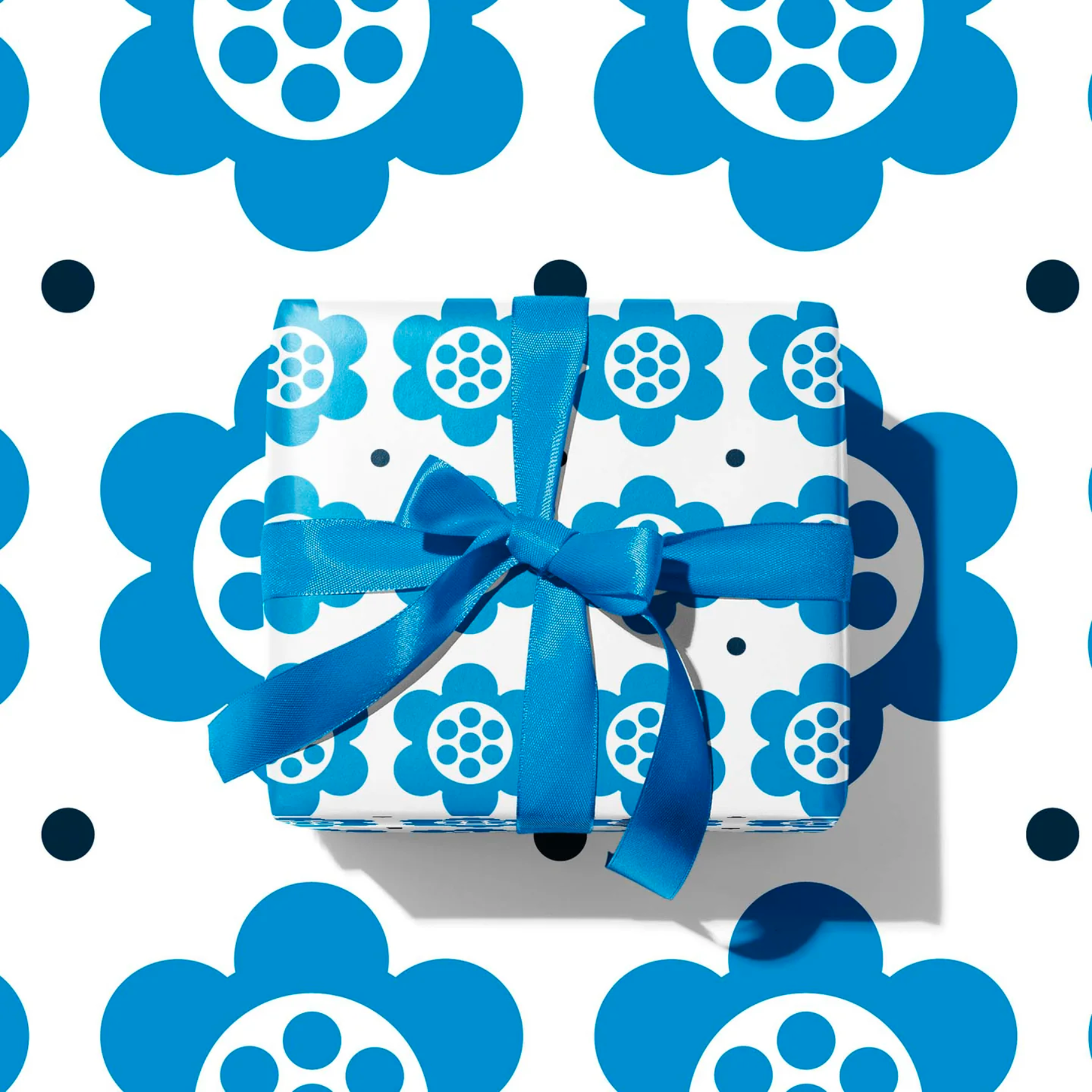 blue flower wrapping paper