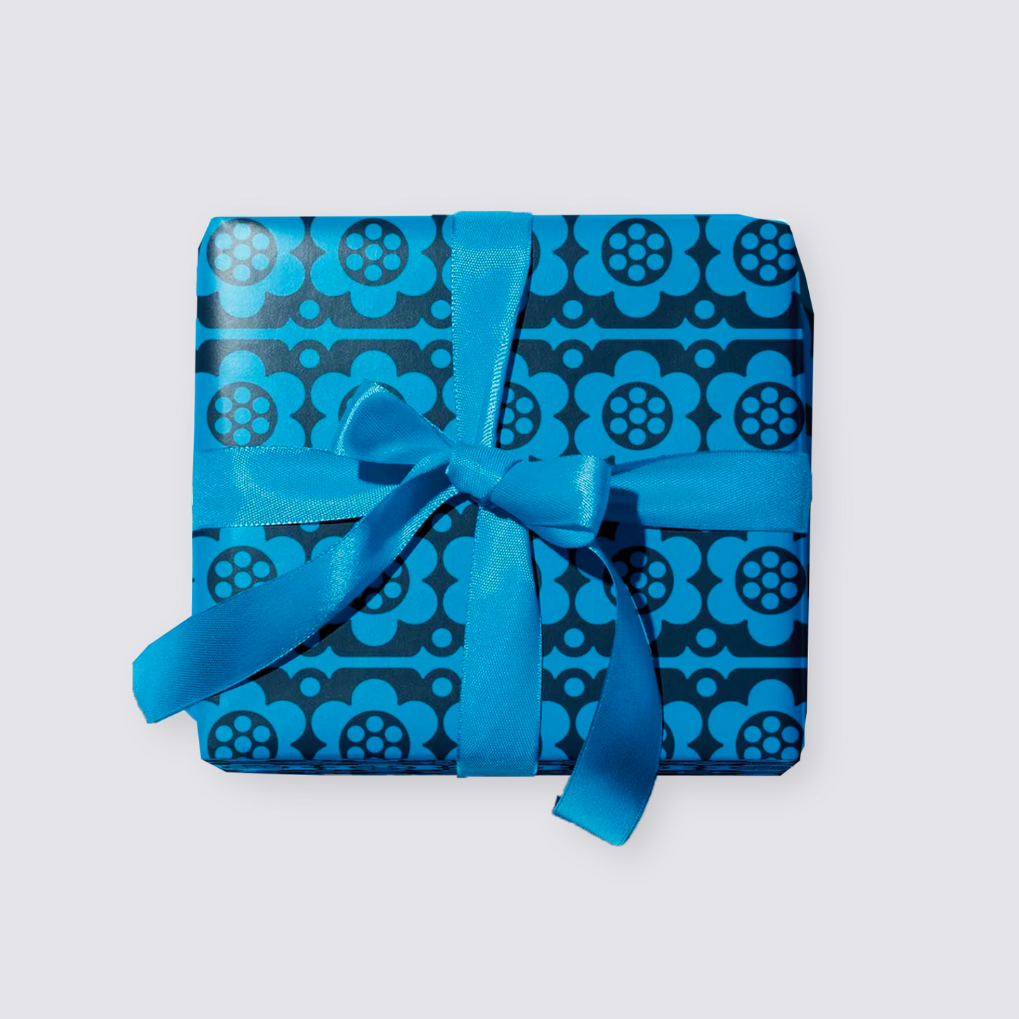 blue flowers wrapping paper