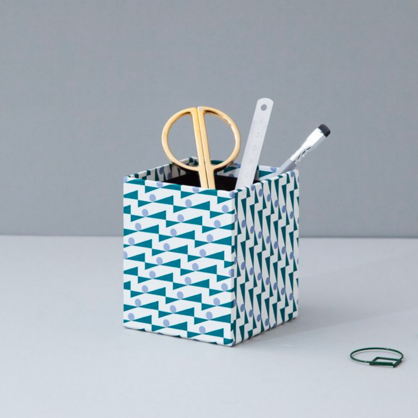 Handmade Pencil Pot - Blue / Green