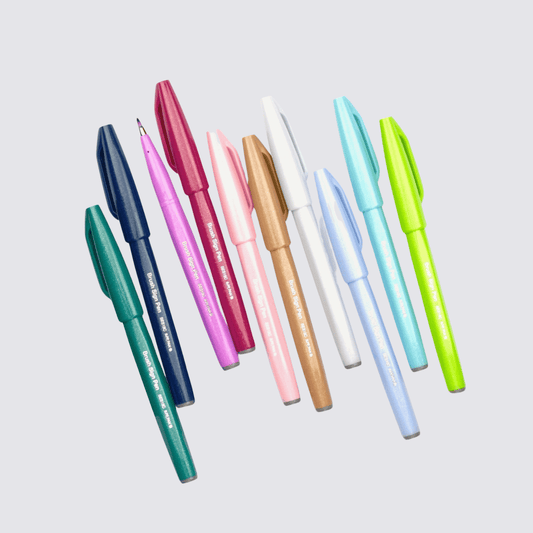 set of brush sign pens