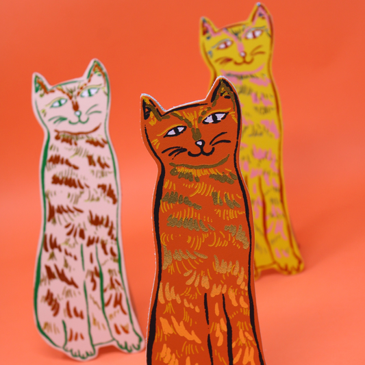 Cat Tails Bookmark - Orange