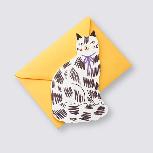 Large Kitty Card - Black & White