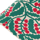 green and red Christmas holly wrapping paper