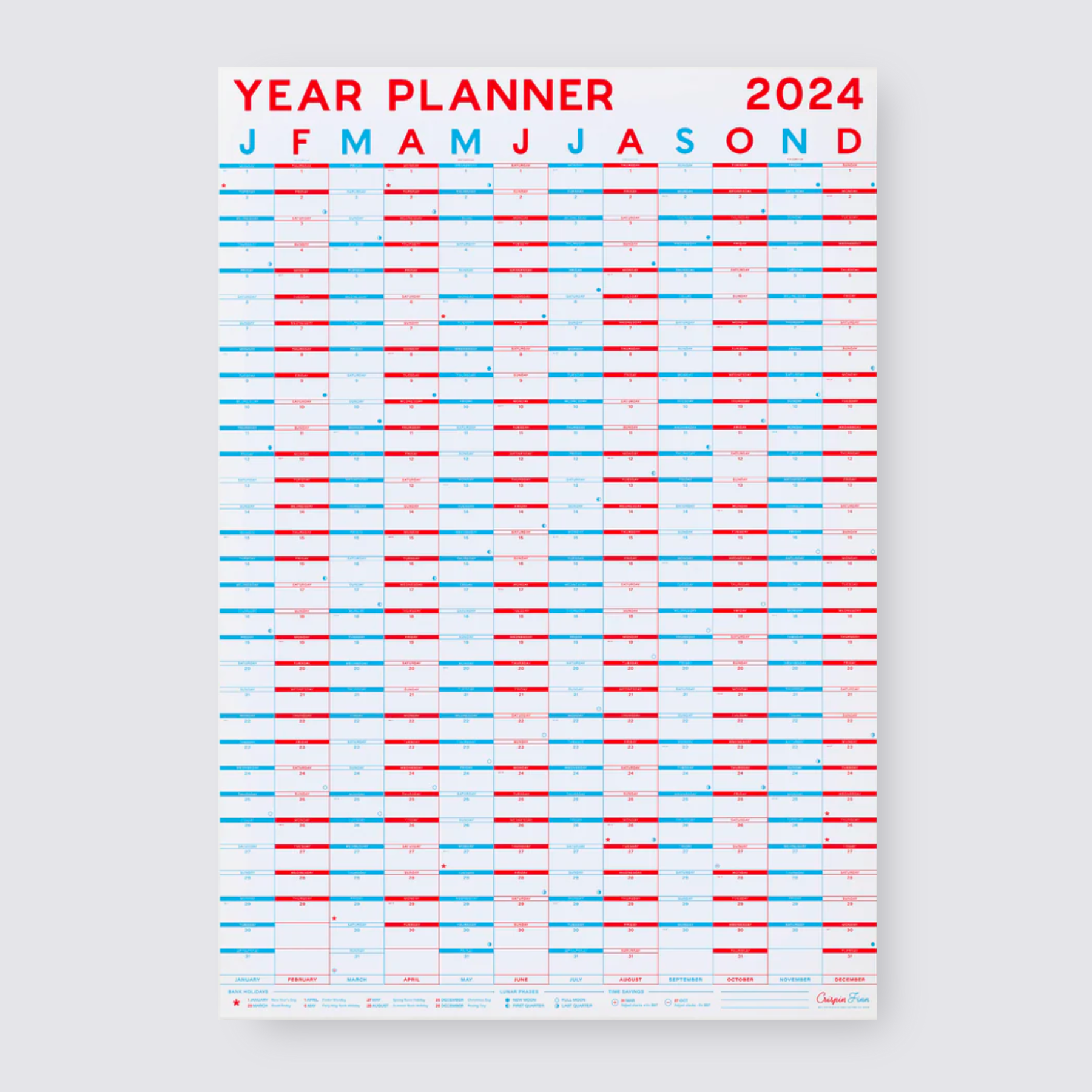 2024 Wall Planner - Vertical