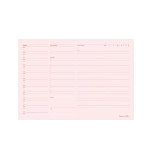 Daily Desktop Planner Pad - Misty Pink