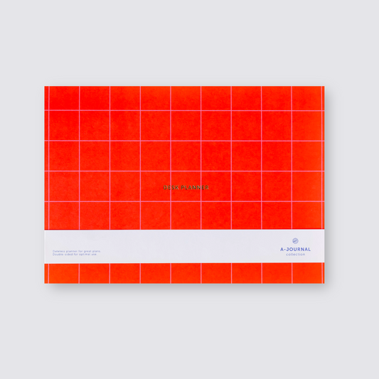 Desk Planner in Red Grid Print