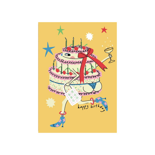 Just A Cake in Boots Bday Card