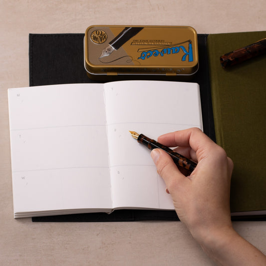 Layflat Weekly Undated Pocket Planner - Enid Green and Pink