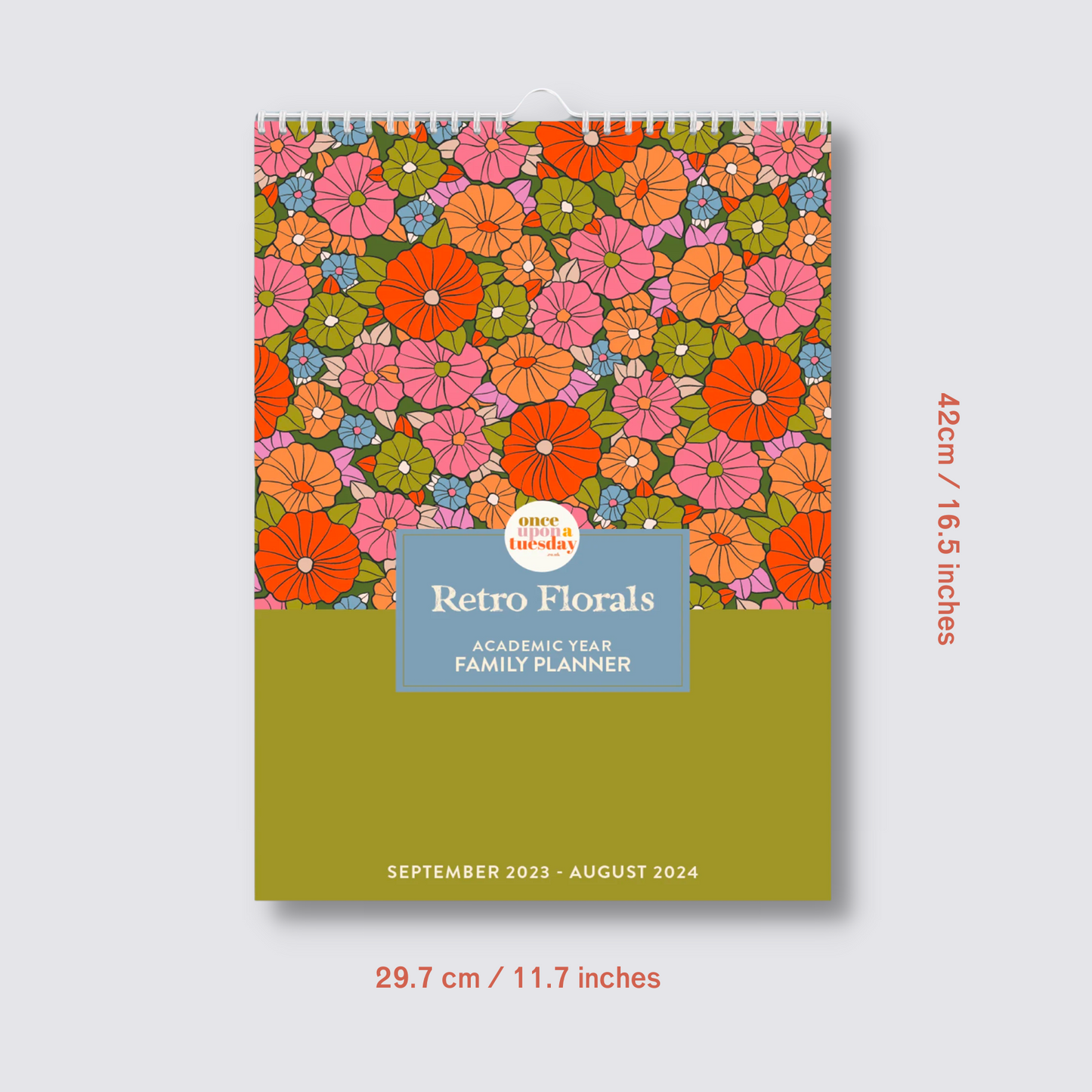 Retro Floral Print Wall Calendar Family Planner