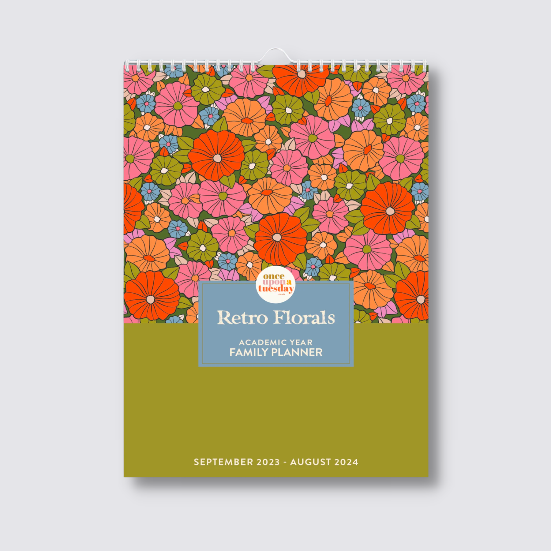 Retro Floral Print Academic Year Family Planner