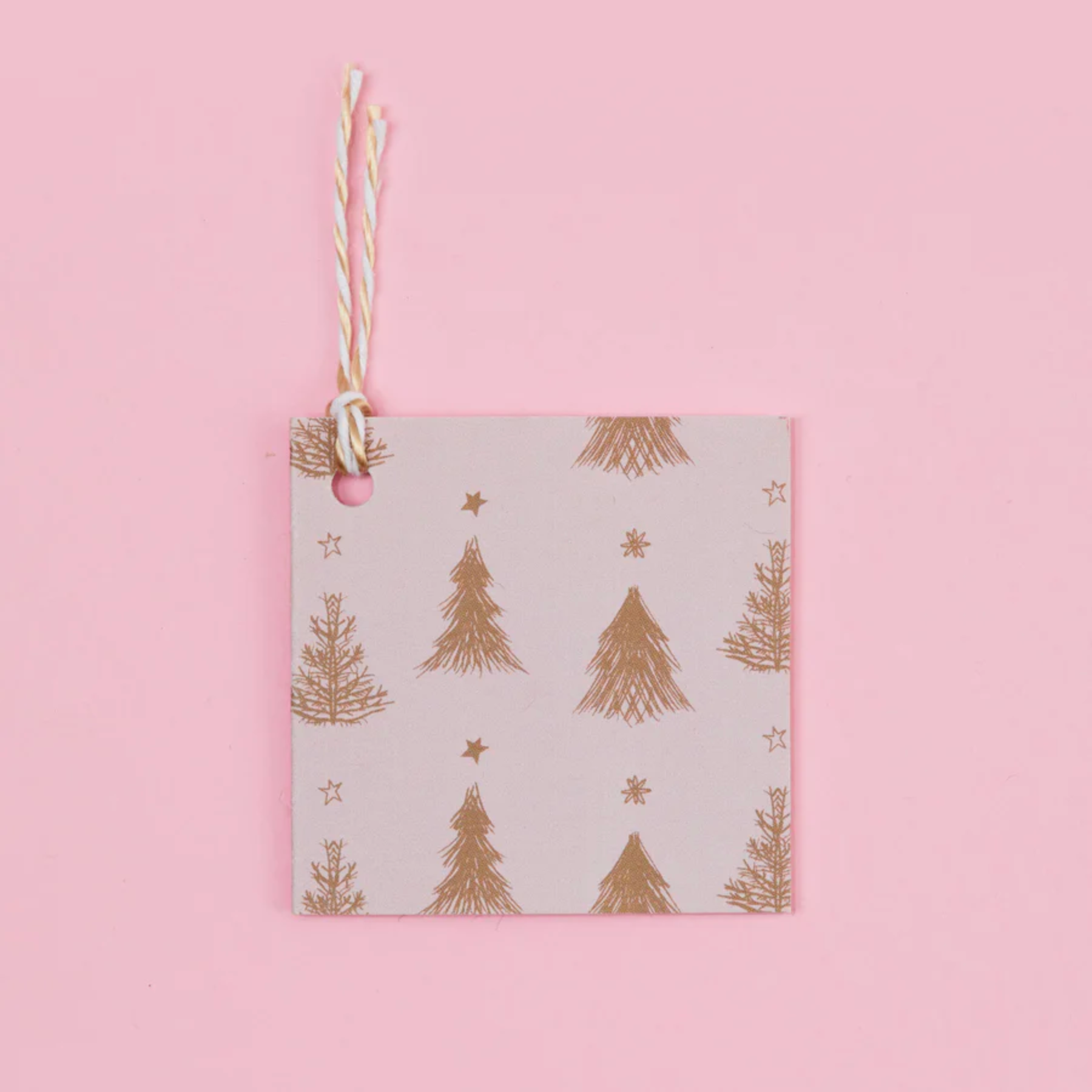 Pink tree gift wrap and gift tags set
