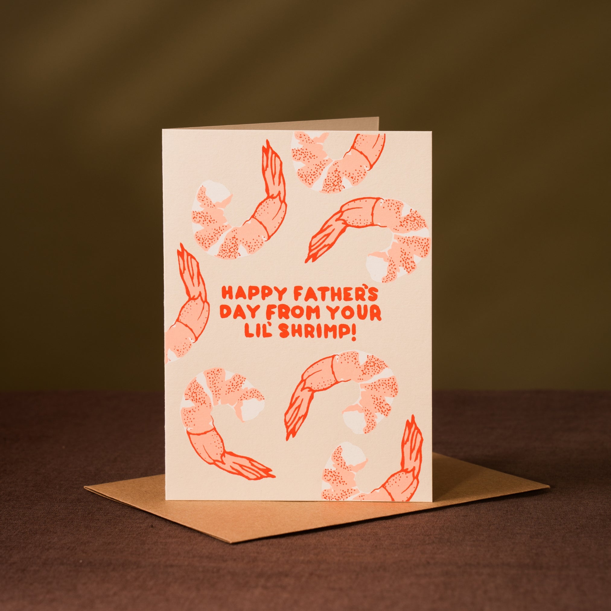 Happy Fathers Day from a little shrimp card