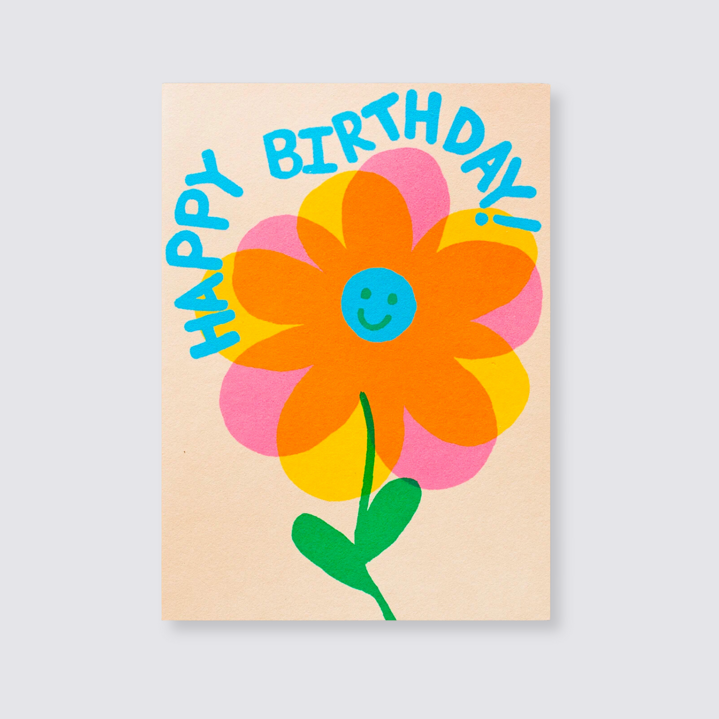 Smiley flower happy birthday card