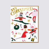 red ballet Christmas card with envelope