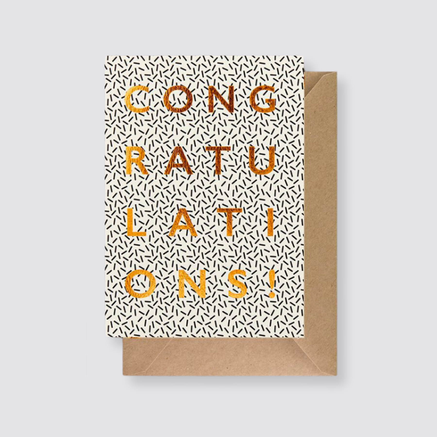 Confetti black and white congratulations card