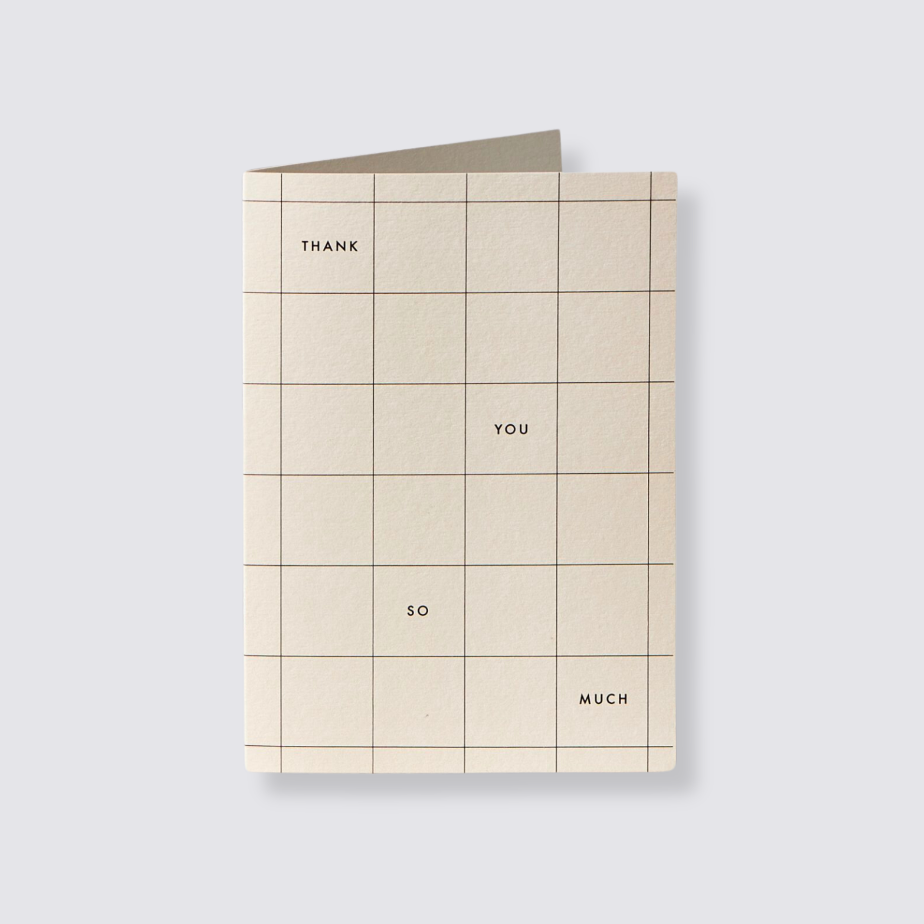 Ivory grid thank you card Katie leamon