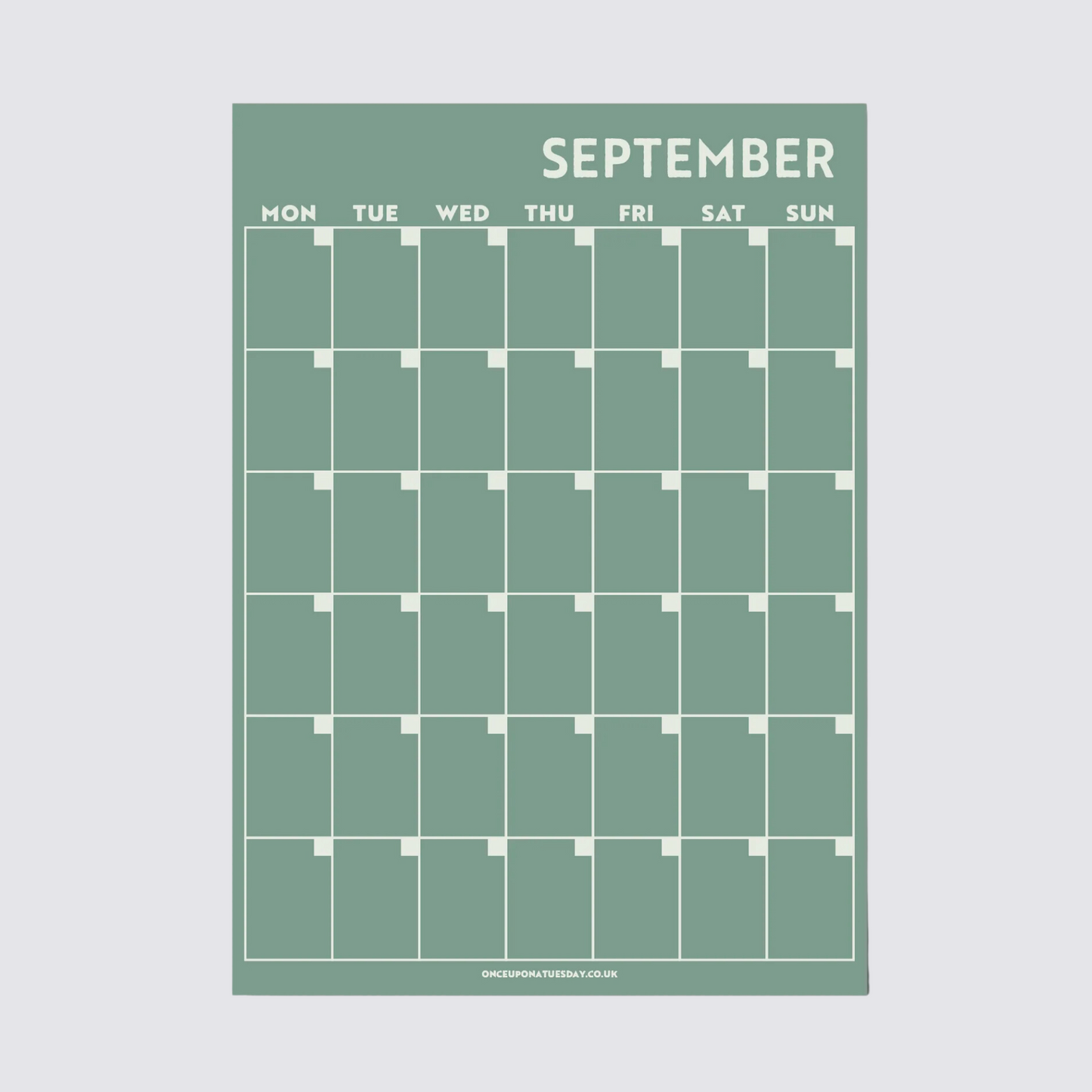Monthly calendar wall planner