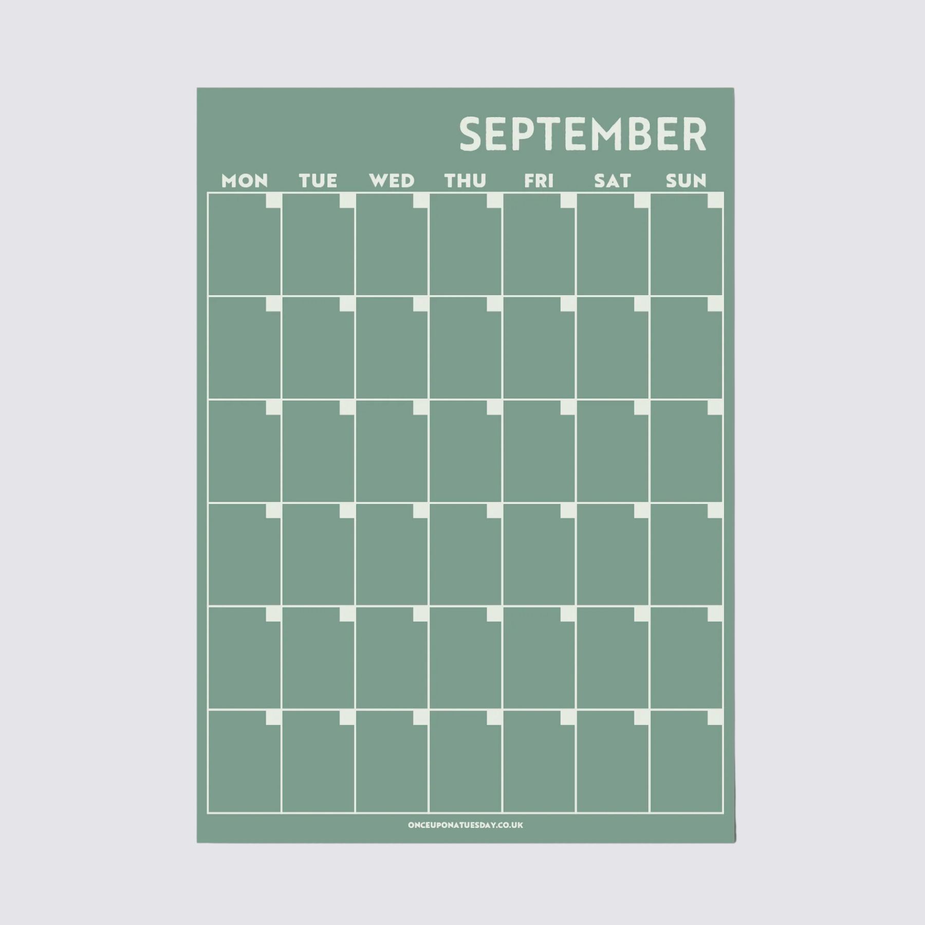 Monthly calendar wall planner