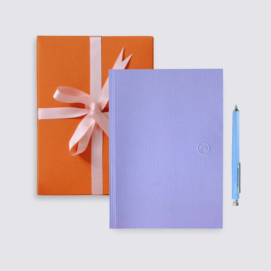 Lilac notebook and pen set