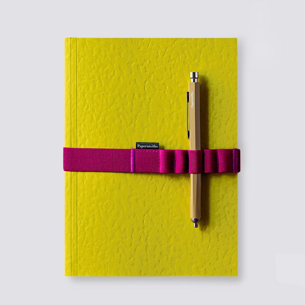 Limoncello Notebook, Pen and Band Trio - Primo Gel Pen / Plain Paper
