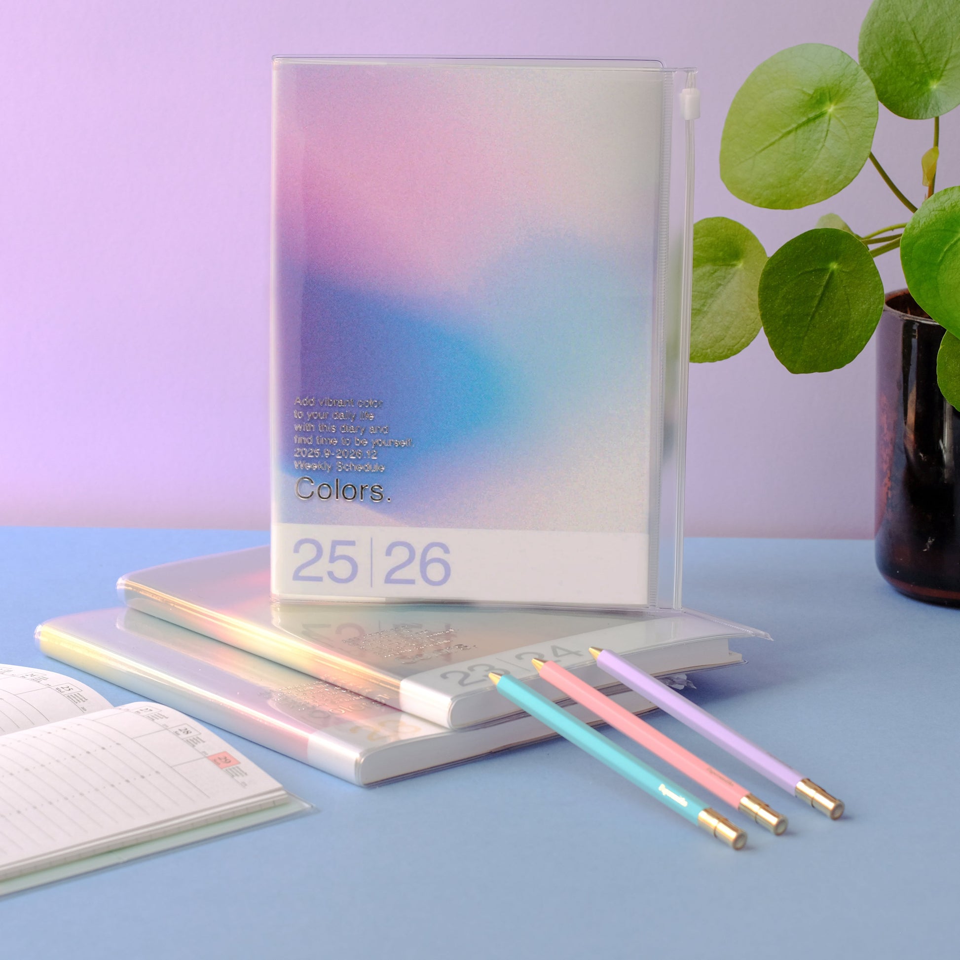 2025 - 2026 Gradient Weekly A5 Diary Recycled Cover Blue