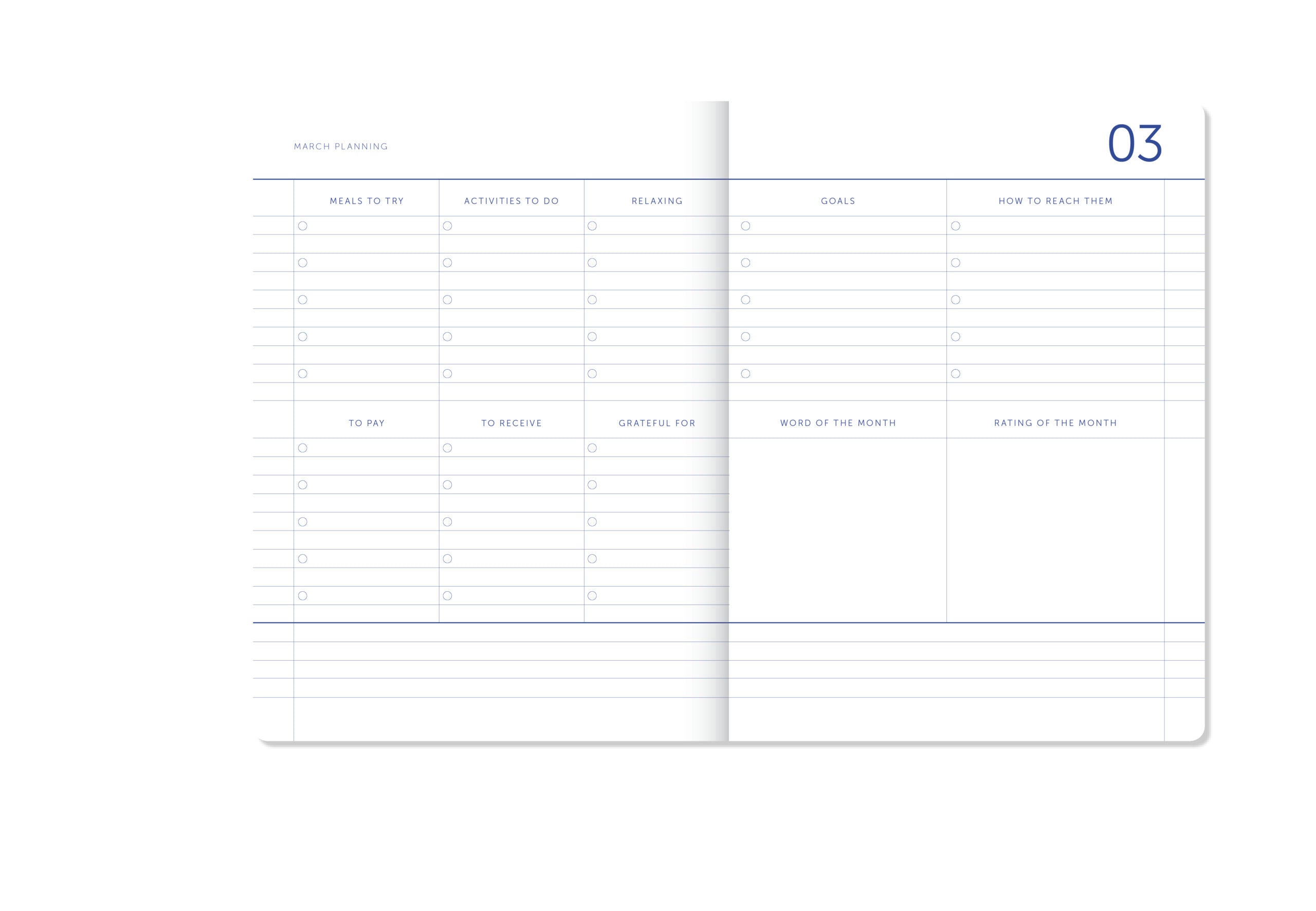 2027 My Journal Weekly Diary - Floral Dark Blue/Light Blue