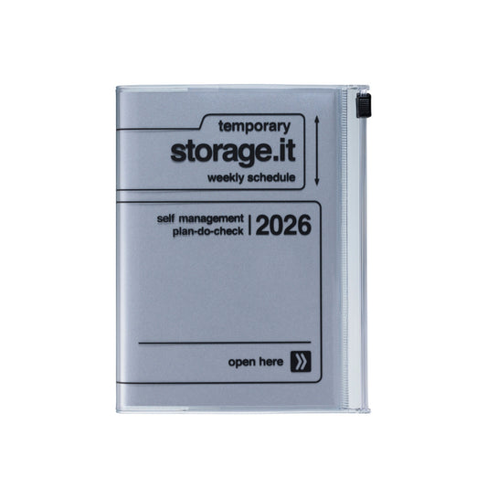 2025-2026 Storage.It Weekly A6 Diary - Silver