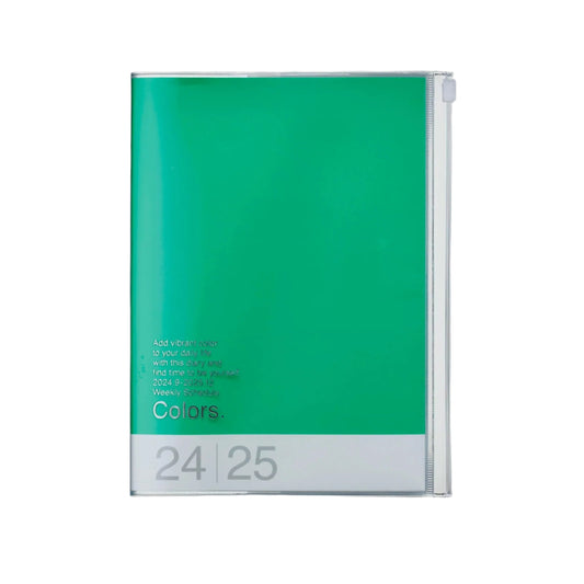 2024-2025 Colors Weekly A6 Diary - Green