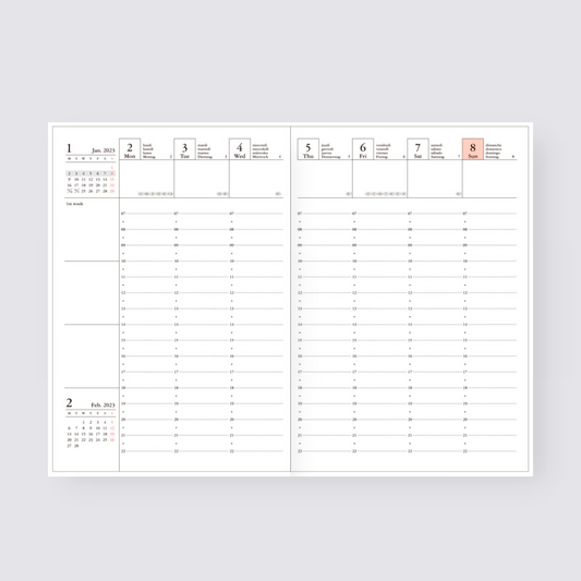 2024-2025 Gradient Weekly A6 Diary - Green