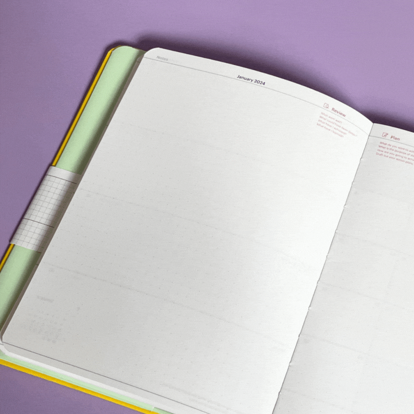 2024 Refillable Dated Diary - Sunshine Yellow