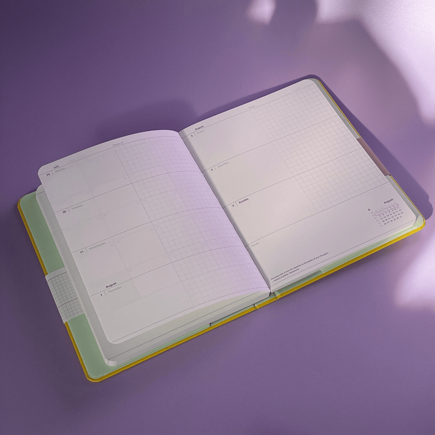 2024 Refillable Dated Diary - Sunshine Yellow