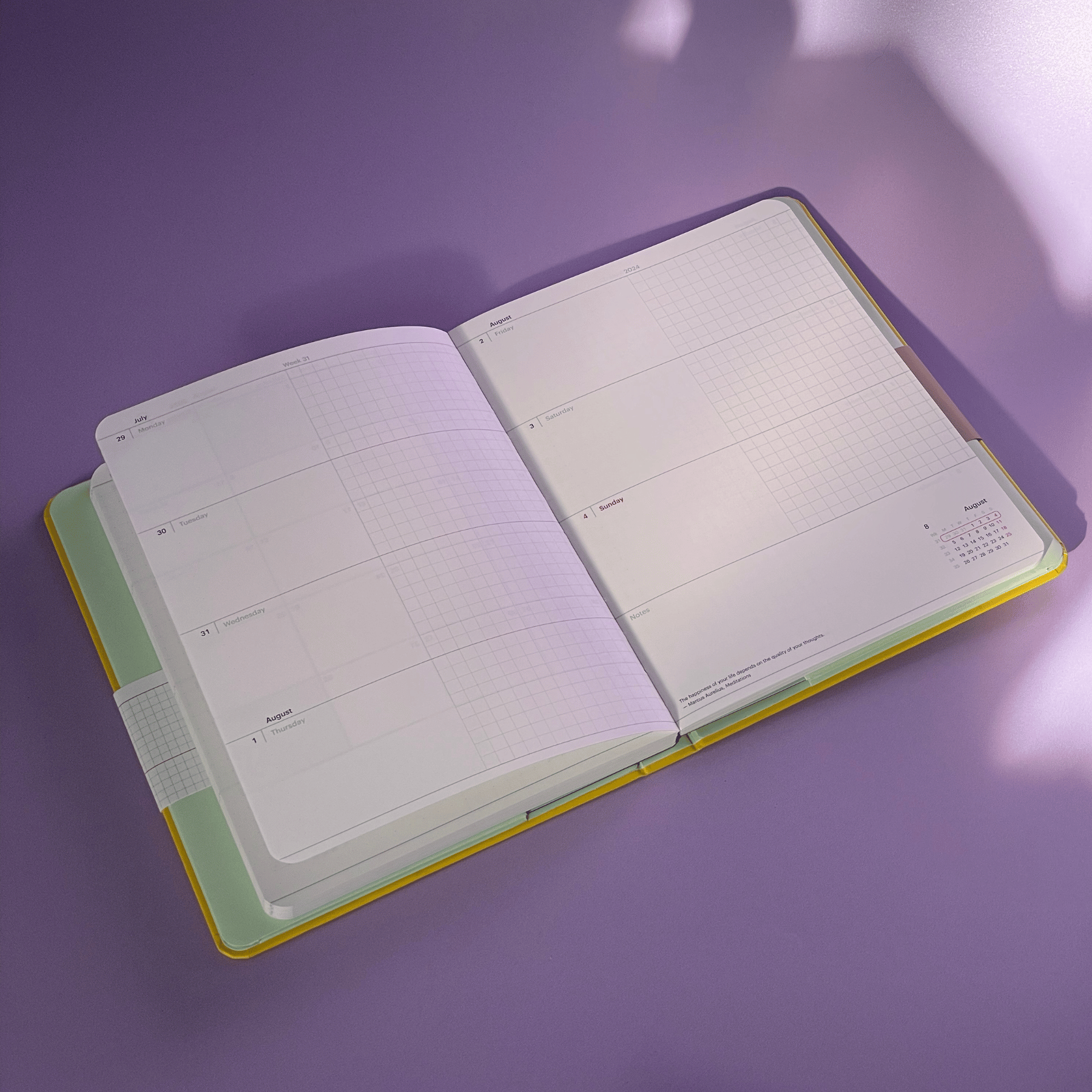 2024 Refillable Dated Diary - Sunshine Yellow