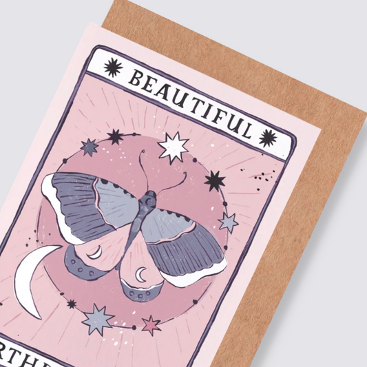 Moth Illustrated Birthday Vibes Card