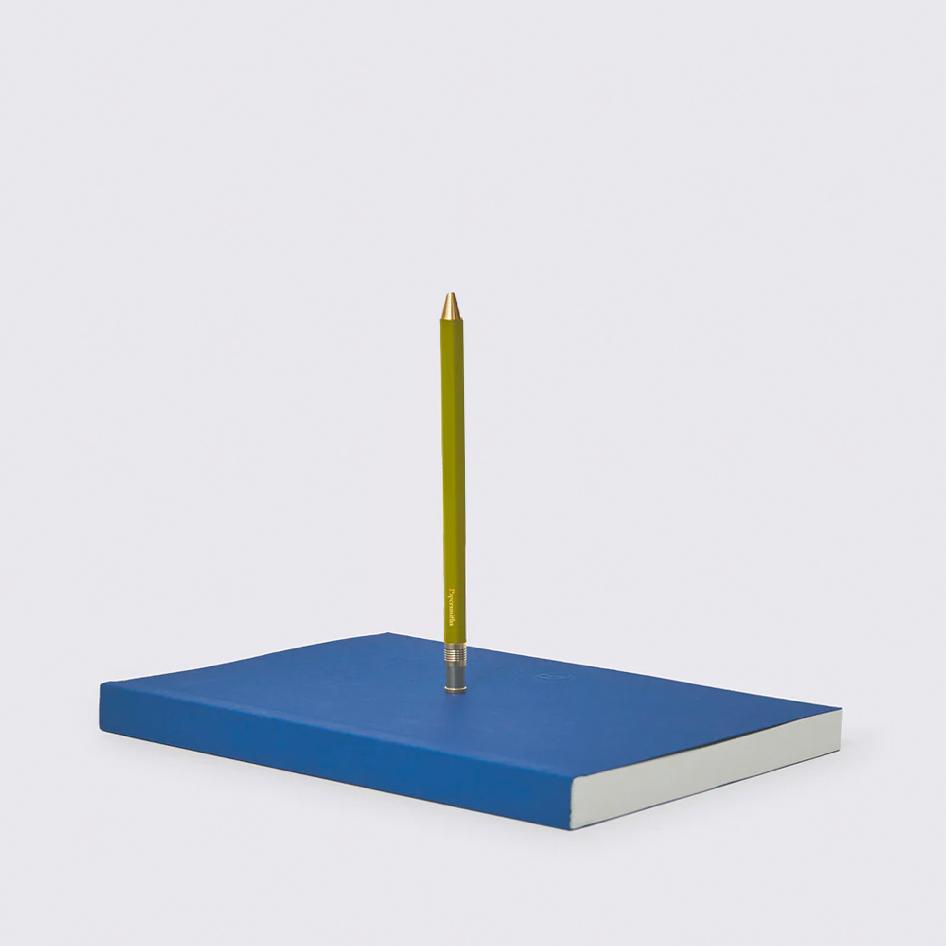 Navy blue notebook and Olive green pen