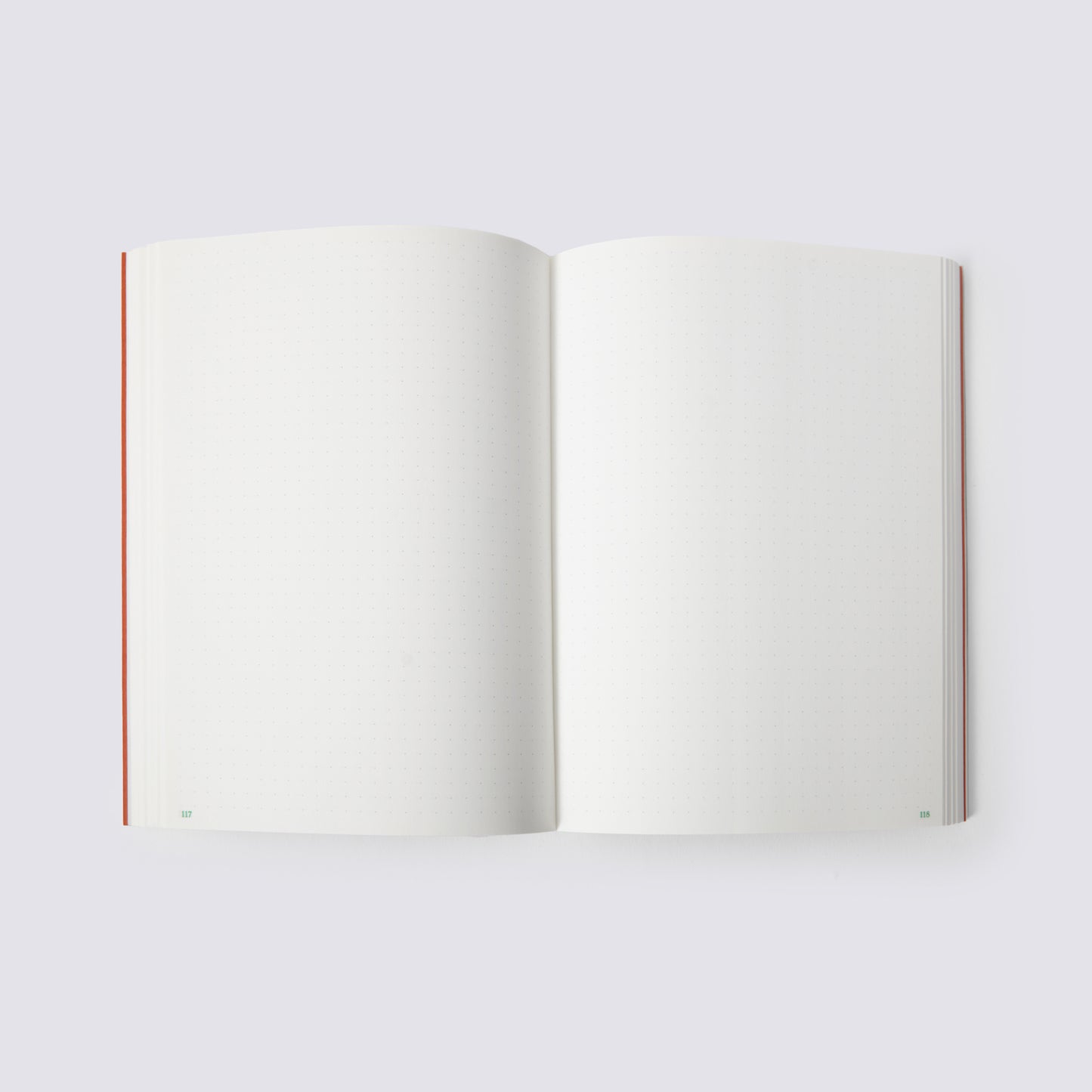 open notebook with dotted pages