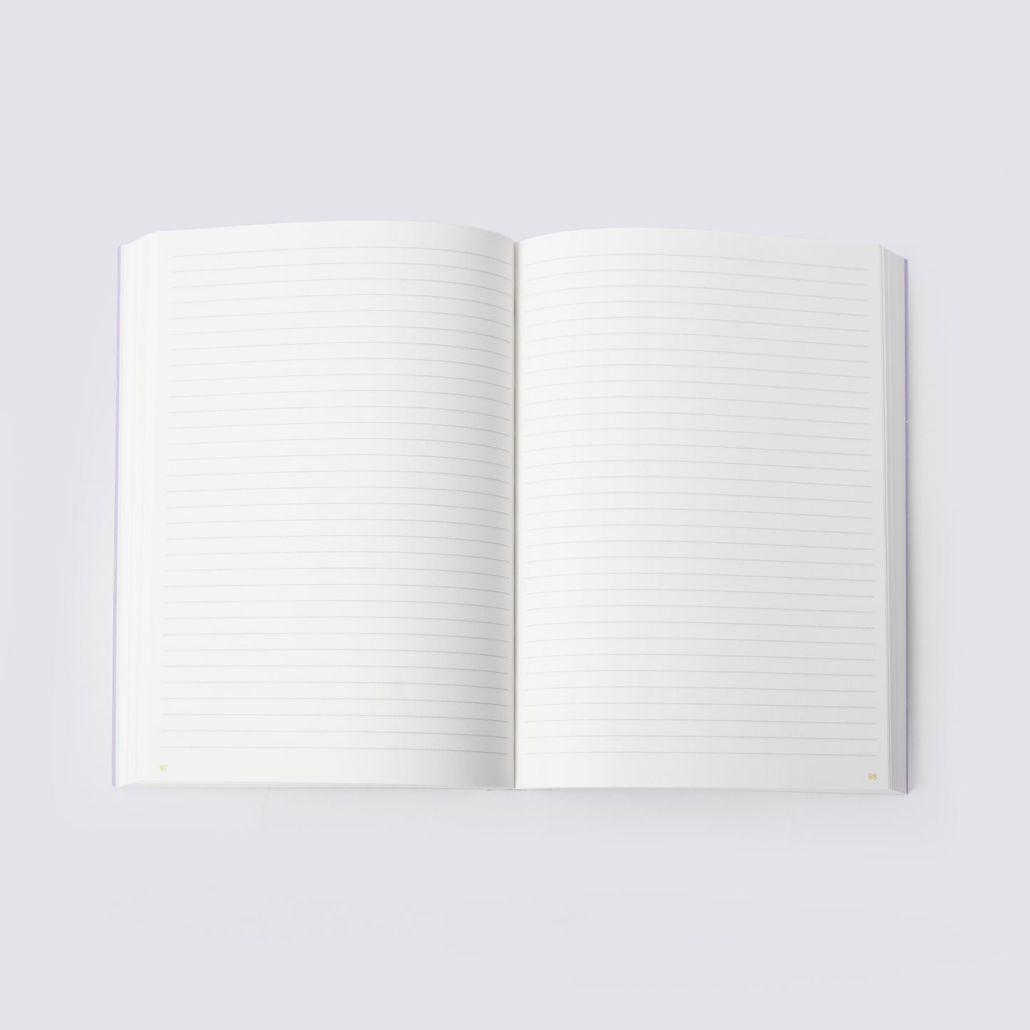 Open notebook with ruled pages