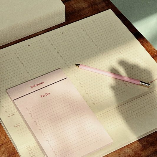 Weekly Desktop Planner Pad - Misty Pink